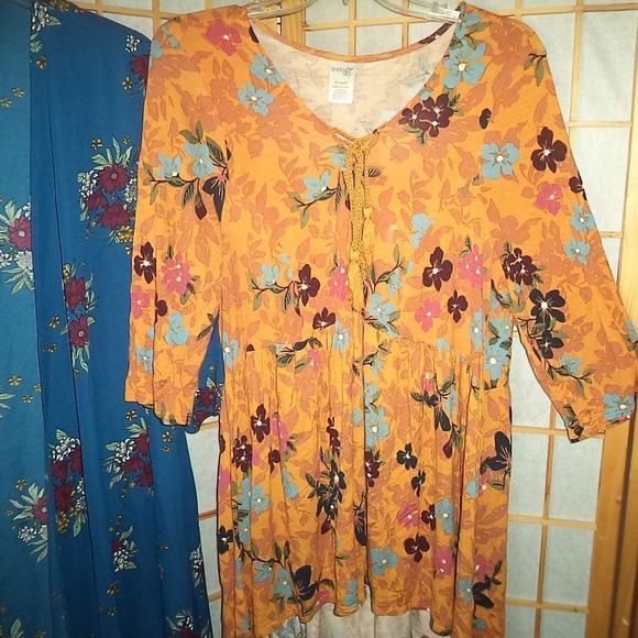 2 PC LOT MERI SKYE FLORAL BOHO OPEN CARDIGAN BOHO TOP-WOMENS PLUS SIZE 0X 14W - Picture 3 of 6